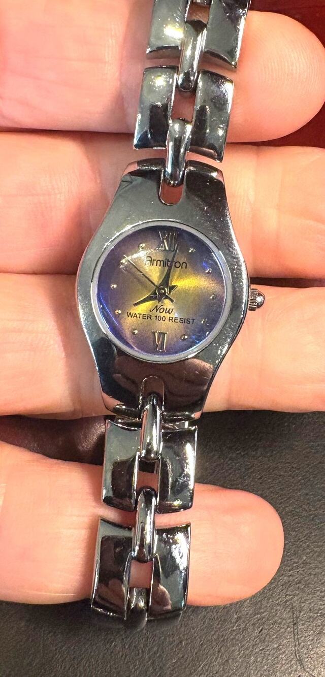 Women's 25mm Silver Tone Armitron Now Watch, WR 30M, Lilac Face